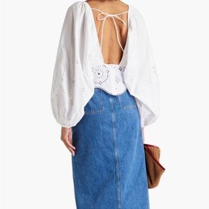 GANNI “Broderie Anglaise Cotton Blouse”